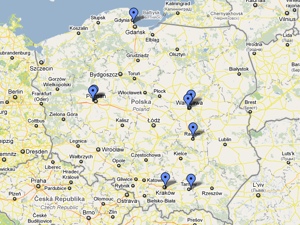 Mapa serwisów CNG LNG LPG gaz ziemny w Polsce