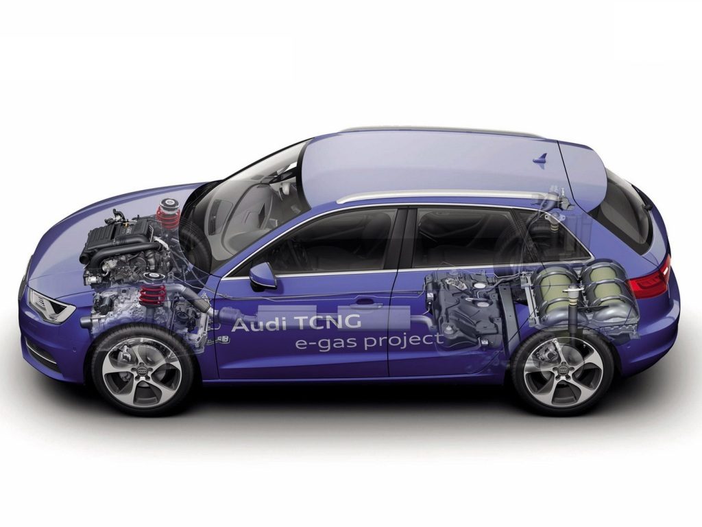 Audi A3 TCNG schemat rozcięty wnętrze zbiornik CNG silnik instalacja
