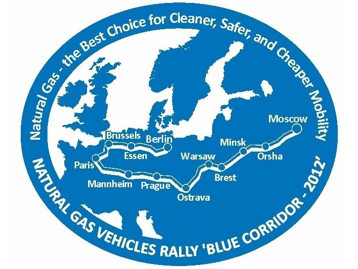 Logo rajdu Blue Corridor 2012 - CNG jako wybór transportu