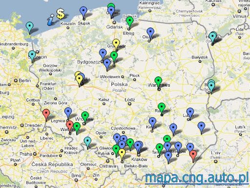 Mapa stacji tankowania CNG w Polsce z 250 000 wyświetleń