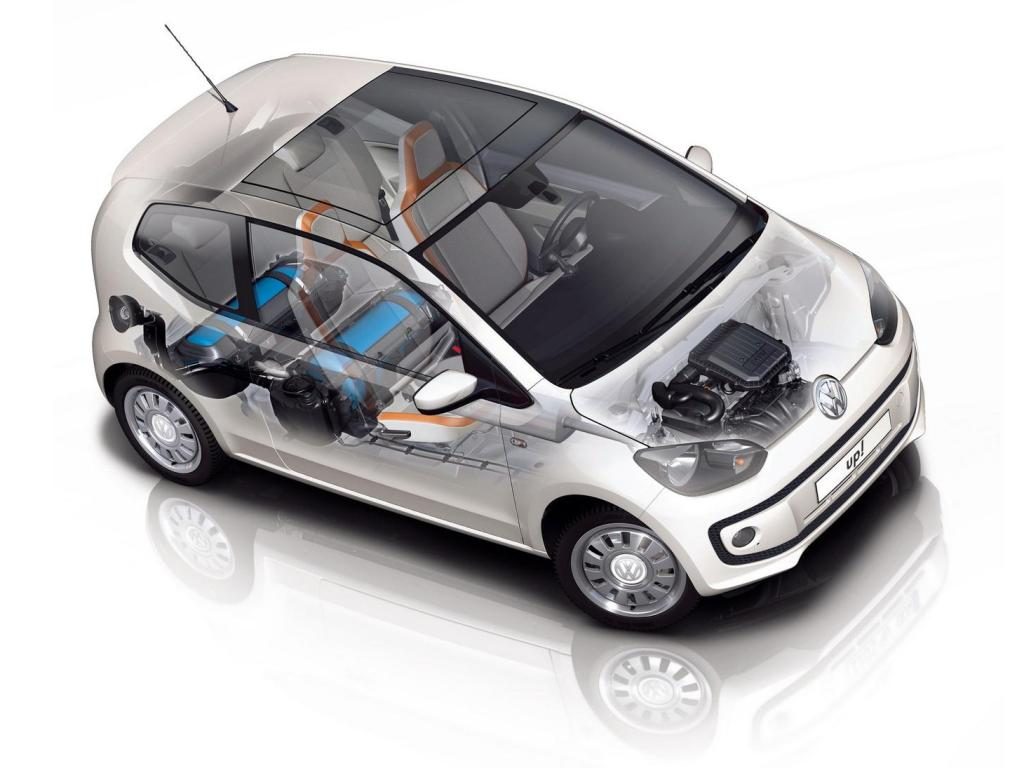Schemat instalacji zasilania gazem ziemnym w VW Up! EcoFuel