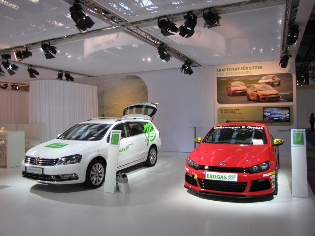 Pojazdy Volkswagena zasilane gazem ziemnym, stanowisko na targach