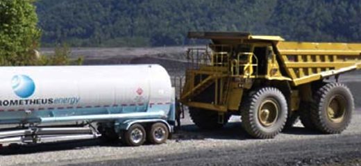 Tankowanie LNG do wozidła kopalni Caterpillar w Australii