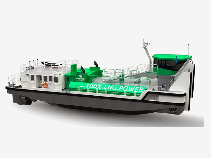 Projekt pchacza rzecznego LNG firmy Seatech Engineering widok z góry