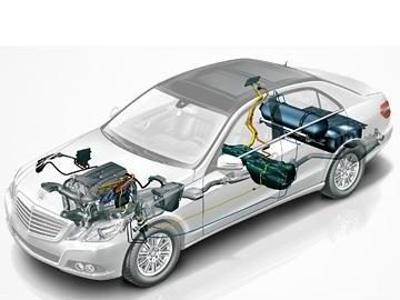 Schemat rozmieszczenia zbiorników CNG w Mercedesie E 200 NGD W212