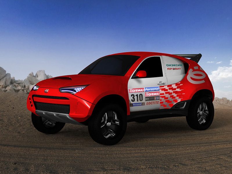 Yo-Mobile czerwony rajdowy na piasku, przygotowanie do Rajdu Dakar