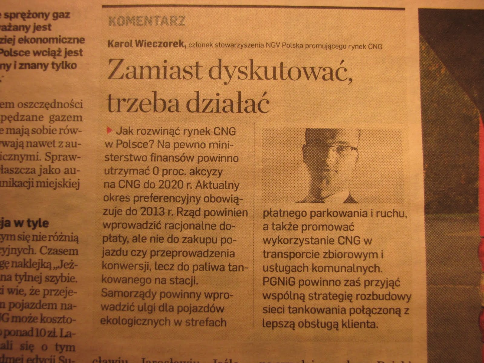 Artykuł z Puls Biznesu o europejskim rynku CNG i jego wzroście