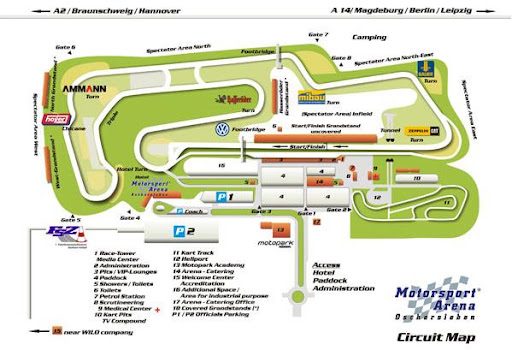 Mapa toru Motorsport Arena Oschersleben Niemcy