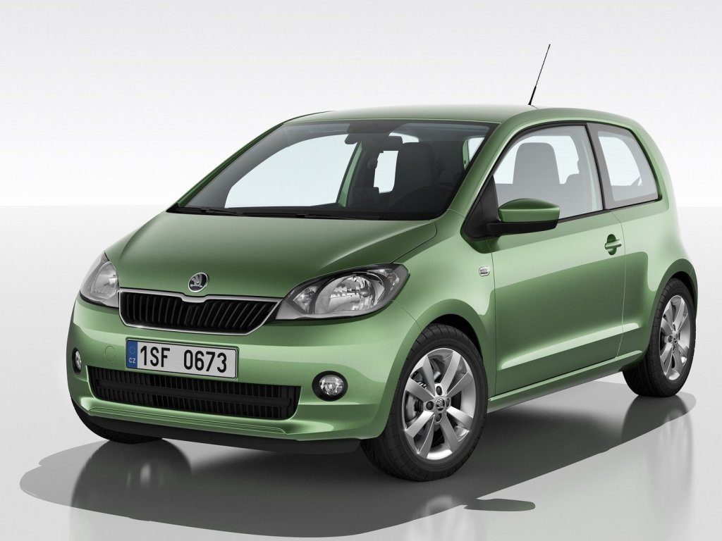 Skoda CitiGo CNG zielona miejskie auto z fabrycznie zainstalowaną instalacją gazową